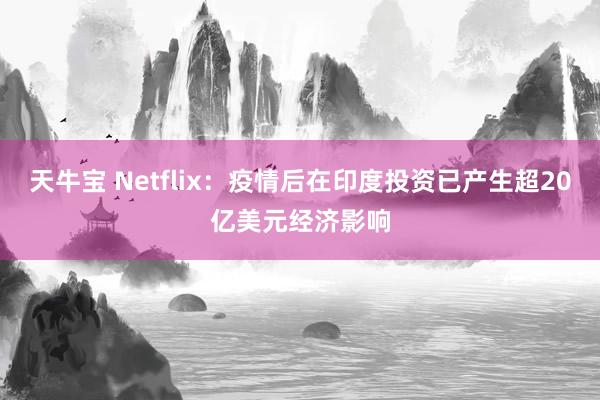天牛宝 Netflix：疫情后在印度投资已产生超20亿美元经济影响