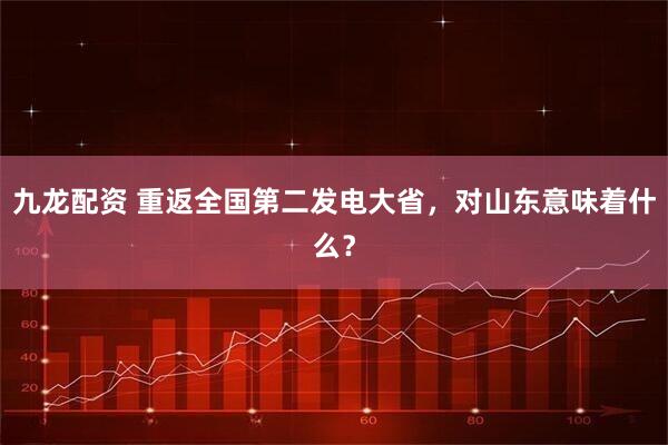 九龙配资 重返全国第二发电大省，对山东意味着什么？